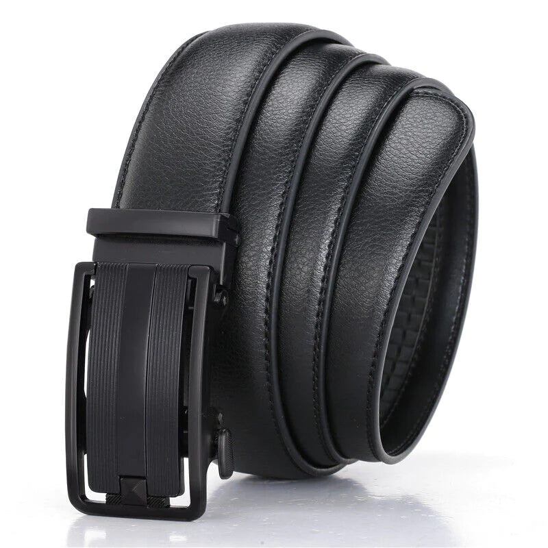 Microfiber Leather Mens Ratchet Belt Belts for Men Adjustable Automatic Buckle