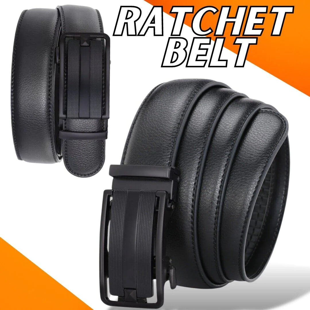 Microfiber Leather Mens Ratchet Belt Belts for Men Adjustable Automatic Buckle