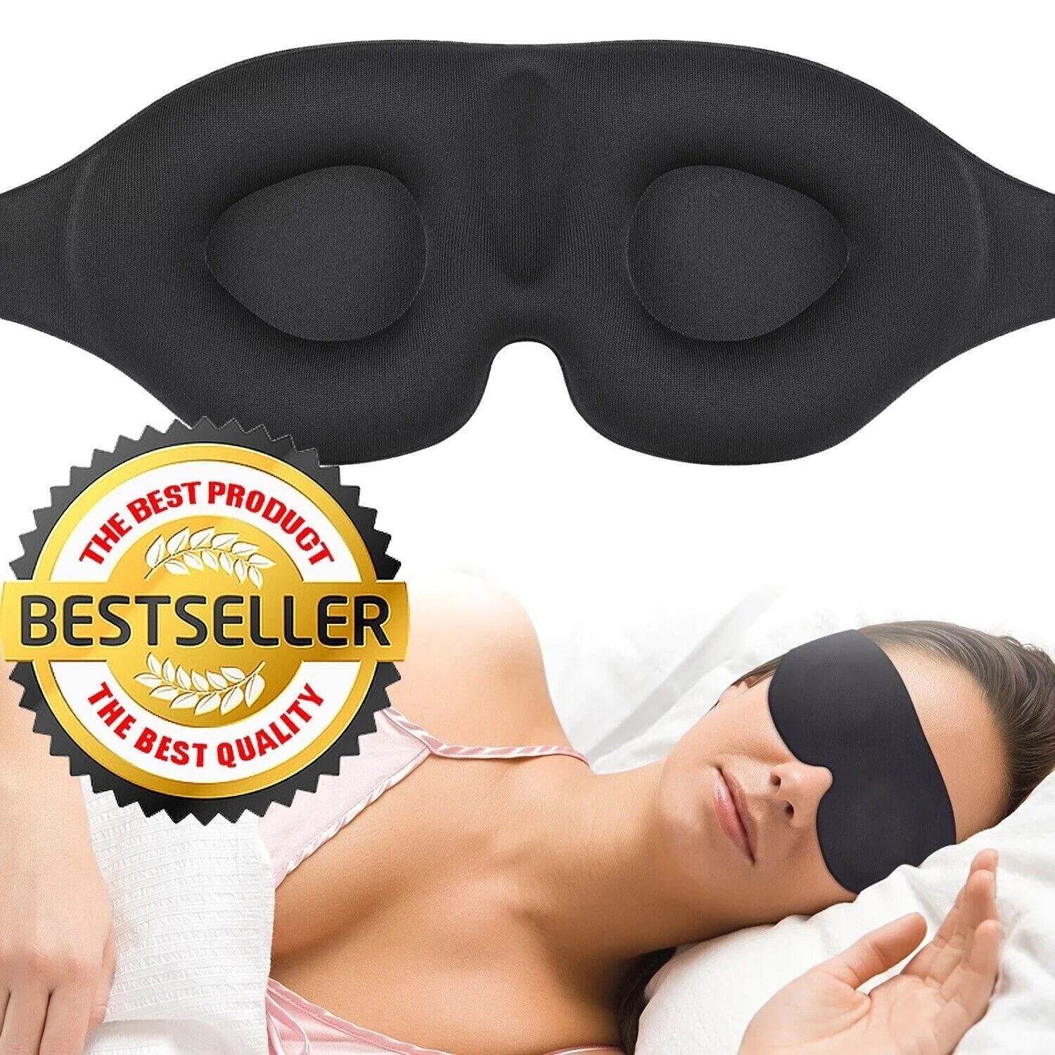 Premium 3D Sleep Mask for Men & Women Eye Mask for Sleeping Blindfold Travel Accessories