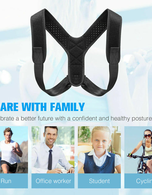 Load image into Gallery viewer, Men Women Adjustable Posture Corrector Back Straightener Support Shoulder Brace
