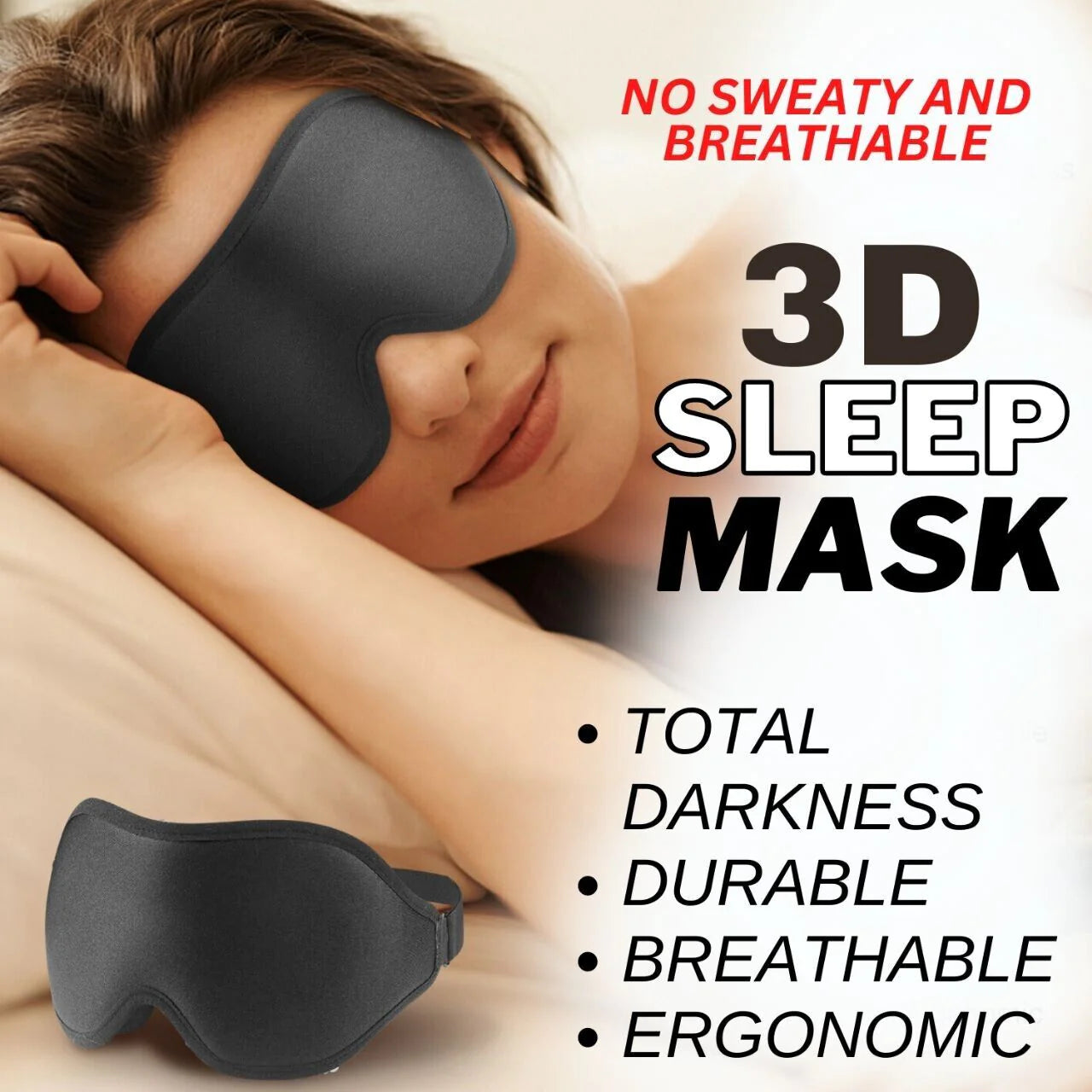 Premium 3D Sleep Mask for Men & Women Eye Mask for Sleeping Blindfold Travel Accessories