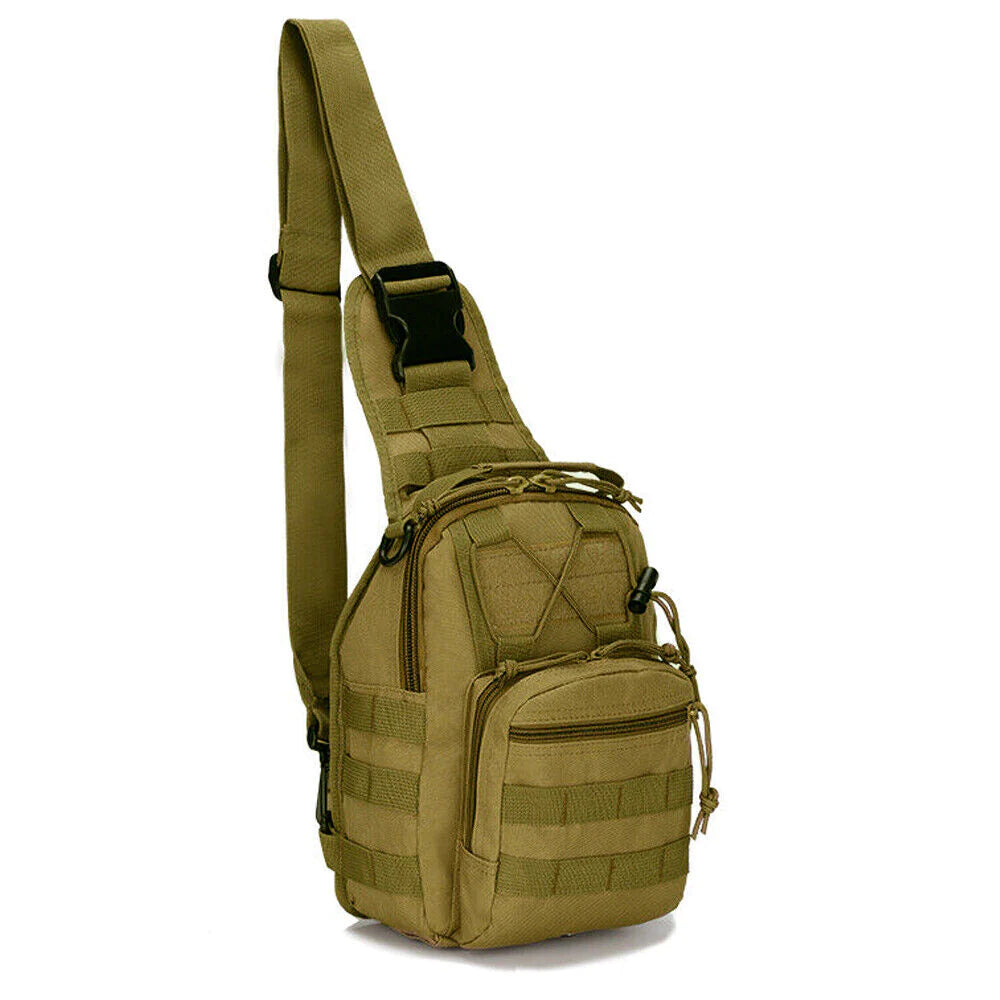 Men Backpack Molle Tactical Sling Chest Pack Shoulder Bag Outdoor Hiking Travel