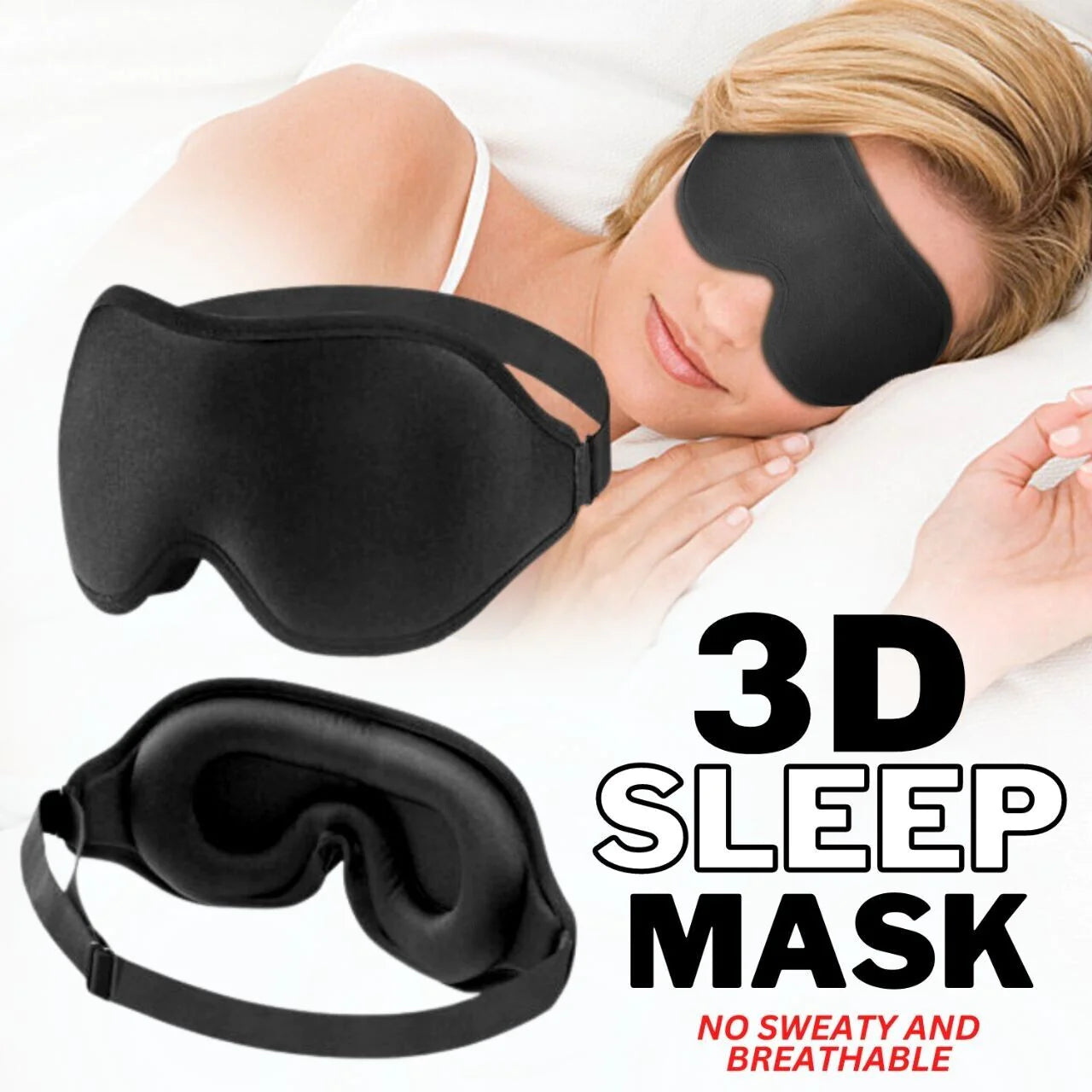 Premium 3D Sleep Mask for Men & Women Eye Mask for Sleeping Blindfold Travel Accessories