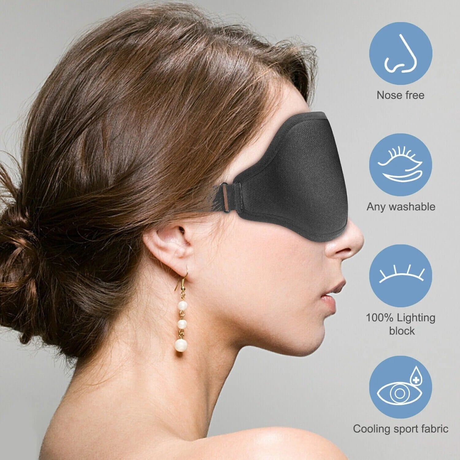 Premium 3D Sleep Mask for Men & Women Eye Mask for Sleeping Blindfold Travel Accessories