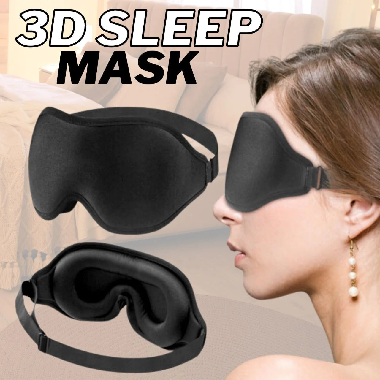 Premium 3D Sleep Mask for Men & Women Eye Mask for Sleeping Blindfold Travel Accessories