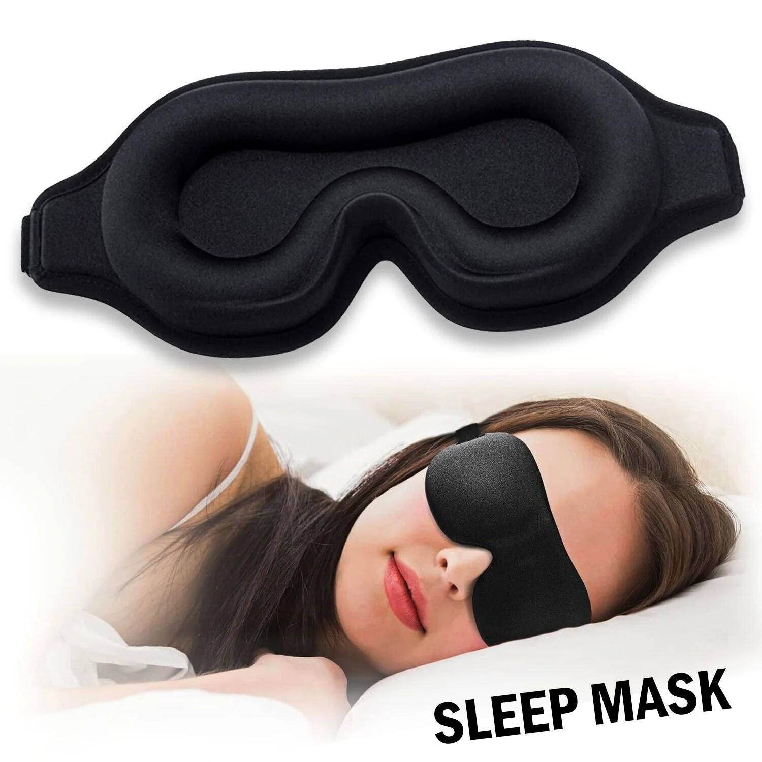 Premium 3D Sleep Mask for Men & Women Eye Mask for Sleeping Blindfold Travel Accessories